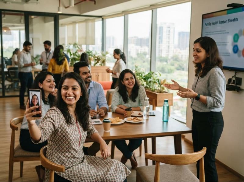 A Jeevi session with employees in an office